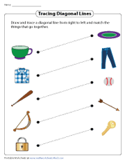 tracing diagonal lines worksheets