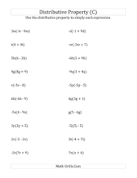 The Using The Distributive Property All Answers Include Exponents C Math Worksheet From T In 2020 8th Grade Math Worksheets Algebra Worksheets Free Math Worksheets