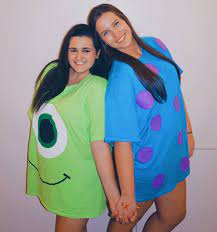 Diy Mike And Sully Halloween Costume Sully Halloween Costume Cute Halloween Costumes Cute Group Halloween Costumes
