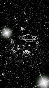 Space Planet Black And White Cute Black Wallpaper Wallpaper Space Planets Wallpaper