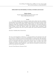 Tetapi banyak guru yang kesulitan dalam menumbuhkan budi pekerti kepada anak didiknya, disebabkan kurangnya keteladanan. Http Staffnew Uny Ac Id Upload 132313272 Penelitian Artikel 20moral 20sd Pdf