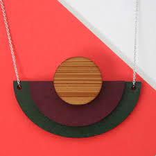Willow Necklace Green And Burgandy Hoop Accessories Sa