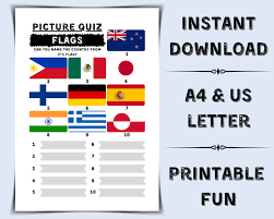 North america, and the us in particular, has some extraordinarily fascinating geography. Printable Flags Quiz Name The Country Pub Quiz Picture Etsy