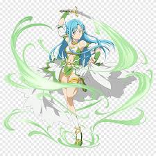By ari hinds 100 views. Blue Haired Female Anime Character Holding Green Sword Asuna Leafa Kirito Sword Art Online Memory Defrag Sinon Asuna Manga Fictional Character Png Pngegg