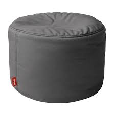Black and white outdoor pouf ottoman. Fatboy Point Outdoor Pouf Charcoal Finnish Design Shop