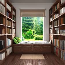 Fireplaces can fit into any space. Home Library Design Ideas Decor Aid
