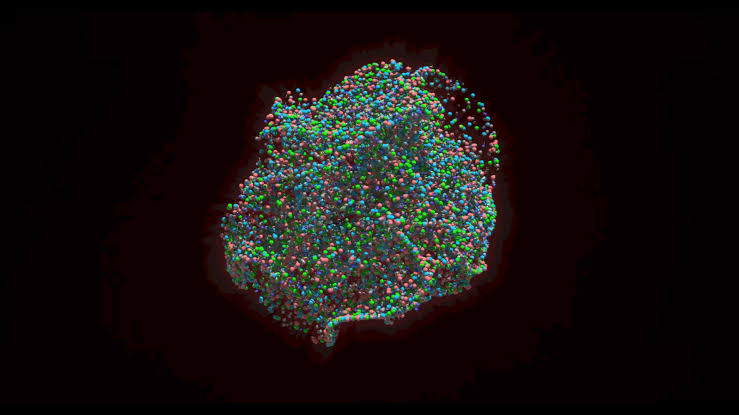 Visualization of Quark-Gluon Plasma, AI generated