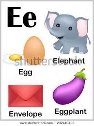 Cute And Colorful Alphabet Letter E With Set Of Illustrations And Words Printable Alphabet Worksheets Preschool Alphabet Flashcards Preschool Alphabet Learning