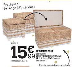 Pouf coffre de rangement en bois coloris gris dim l 76. Offre Le Coffre Pouf Le Coffre Banc Chez Centrakor