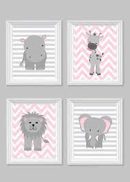 Girl S Room Decor Gray And Pink Girl Zoo Nursery Safari Nursery Jungle Nursery Decor Hippo Zoo Nursery Decor Baby Girl Nursery Decor Elephant Nursery Art