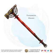 The Griffon S Saddlebag Festerwood Masher Weapon A Maul Or Warhammer Thegriffonssaddlebag Dungeons And Dragons Homebrew Dnd Art Saddle Bags Fatal was a game that was essentially early dnd if you made most of the rules not work, then made. saddlebag festerwood masher weapon