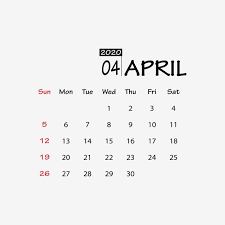 April 2020 Clipart Vector Png Element Design Calendar New2020 Calendar New Year Png And Vector With Transparent Background For Free Download Print Calendar Clip Art Calendar