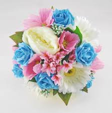 Burgundy & dusty pink silk wedding bouquets with eucalyptus greenery (medium rose + eucalyptus). Turquoise Pink Ivory Silk Flower Bridal Wedding Bouquet Budget Wedding Flowers