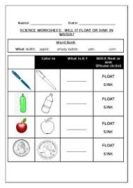 science worksheets: materials: will the