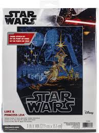 Original geeky cross stitch patterns by capesandcrafts. Dimensions Star Wars Counted Cross Stitch Kit 11 X14 Luke Princess Leia 14 Count Walmart Com Walmart Com