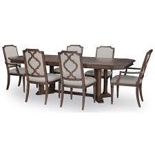 This elegant rustic furniture set incorporates wrought iron into a classic design which will be the centerpiece of any dining room. Rachael Ray Home By Legacy Classic Refined Rustic Transitional Dining Table And Chair Set Furniture Barn Dining 7 Or More Piece Sets