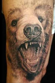 3d Tattoo Bear On Knee Bear Tattoo Designs Grizzly Bear Tattoos Animal Tattoos