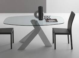 Compar Oval Dining Table With Sculptural Solid Base Made In Italy At My Italian Living Ltd Oval Glass Dining Table Glass Dining Table Dining Table