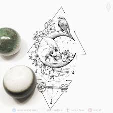 The moon flower font has been downloaded 445,465 times. Moon Skull Key Tattoo Designs Geometric Flower Tattoo Key Tattoo