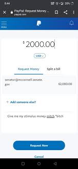 The senate majority leader, seen as a key obstacle to covid stimulus checks, is getting flooded with requests online. S O On Twitter And Paypal
