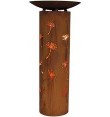Rostsaule Mit Ausgelaserter Pusteblume Rund Mit Schale Als Set Kaufen Architectural Planters Decor Lamp