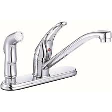 Hoses normally have a weight attached to them which causes them to retract due to gravity. Premier Part 67729w 2101 Premier Bayview Single Handle Standard Kitchen Faucet With Side Sprayer In Chrome Single Handle Kitchen Faucets Home Depot Pro