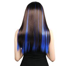 I chose to use yellow to give highlight in key areas to create. Amazon Com Neitsi 10pcs 18inch Colored Highlight Synthetic Clip On In Hair Extensions F14 Blue Light Blue Hair Extensions Beauty