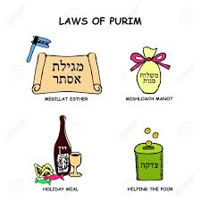 Purim has four main mitzvot: The Laws Of Purim Reading Megillat Esther Scroll Mishloach Royalty Free Cliparts Vectors And Stock Illustration Image 72278482