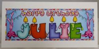 Birthday Candles Names Julie By Irene Woods Birthday Name Birthday Candles Cards Handmade