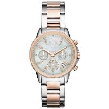 Buy ladies' emporio armani watches from authorised stockists like watches2u. Buy Armani Exchange Ladies Ax4331 Chronograph Bracelet Watch Womens Watches Argos