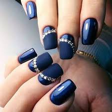I just love this elegant navy blue nail art design. 35 Navy Blue Nail Ideas You May Not Have Tried Beautiful Wiki