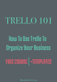 A Free Course On How To Use Trello To Organize Your Business 5 Modules 6 Trello Templates Business Management Degree Organization Trello Templates