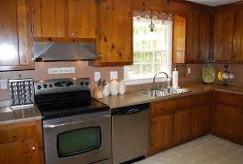 with knotty pine kitchen cabinets