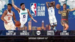 Domantas sabonis won the skills contest, taking the final against nikola vucevic. Miles Bridges John Collins Hamidou Diallo And Dennis Smith Jr To Take Flight In At T Slam Dunk Nba Com