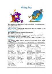Check spelling or type a new query. Writing Task Simple Past And Daily Routine Vocabulary Esl Worksheet By Majocar