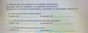 Maybe you would like to learn more about one of these? Solved 12 Animal Cells Are Healthiest In An Isotonic Env Chegg Com