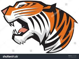 Vector Cartoon Clip Art Illustration Of A Roaring Tiger Head In A Side View Rendered In A Graphic Style Ad Spo Cartoon Clip Art Illustration Art Tiger Art