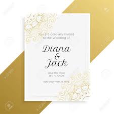 Plan to make at the least: Lovely Golden And White Wedding Invitation Card Design Royalty Free Cliparts Vectors And Stock Illustration Image 146198793