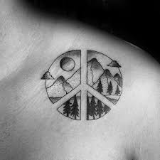 A gorgeous tattoo design of a couple of doves that look like drawings. Top 71 Peace Sign Tattoo Ideas 2021 Inspiration Guide