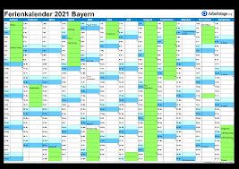 Maandelijkse en weeekly kalenders beschikbaar. Ferien Bayern 2021 2022