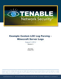 To fix the latter problem: Example Custom Lce Log Parsing Minecraft Server Logs