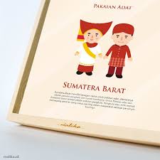 Baju tradisional untuk pengantin sumatera barat umumnya berwarna merah dengan akseoris lengkap. Hiasan Dinding Anak Infografis Pakaian Adat Sumatera Barat Shopee Indonesia