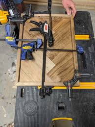 The best diy wooden high chair tray akm designs and delights: Diy Wooden Herringbone Tray Crafted By The Hunts