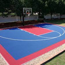 Half Court Diy Backyard Basketball System Sam S Club Basketball Court Backyard Backyard Basketball Backyard Court