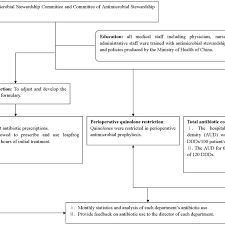 flow chart of antimicrobial stewardship strategies applied