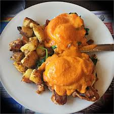 Breakfast Eggs Benedict Florentine W Bacon Sun Dried Tomato Hollandaise Easy Hollandaise Sauce Eggs Benedict Recipe Eggs Benedict