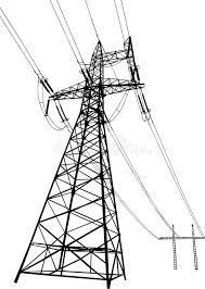 Power Lines And Electric Pylons Vector Silhouette Of Power Lines And Electric P Aff Electric Lines Tractor Silhouette Architecture Images Vector Free