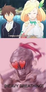Won't you become a goblin's bride? a man who must kill his own identity under a goblin's mask; I Wonder Why She Keeps Wanting To Go Into That Cave There Are Plenty More Just Click The Image For More Memes Anime Memes Otaku Anime Memes Anime