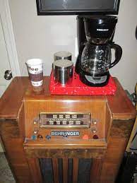 Coffee Station In Our Band Room We Are Using The Justin Case Deck To Keep Any Coffee Moisture Off Our Antiq Coffee Station Coffee Yogurt People Drinking Coffee