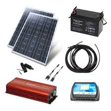 Solarset 2x 100 Watt Mit 230v Wechselrichter Komplett Kit Fur Garten